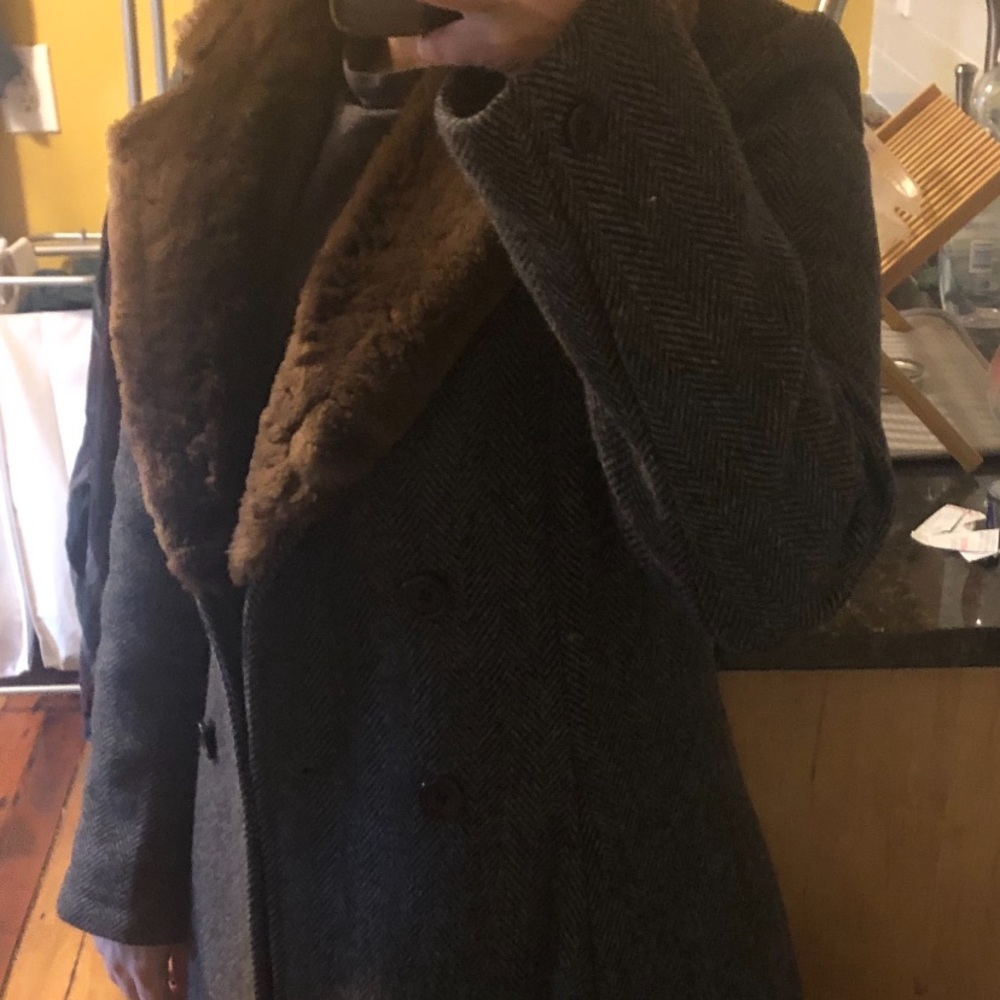 Vintage Fur Collared Wool Jacket